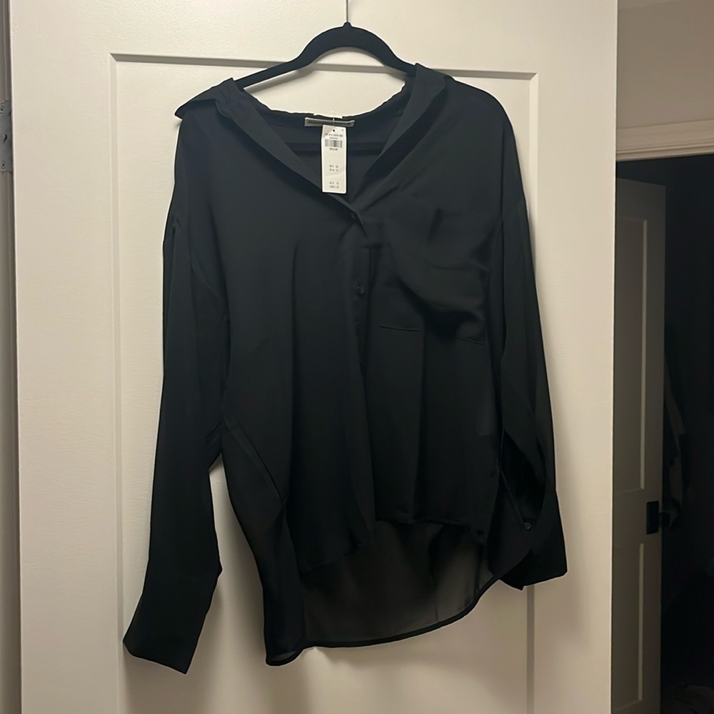 NWT Abercrombie & Fitch Oversized Sheer Button Up Top